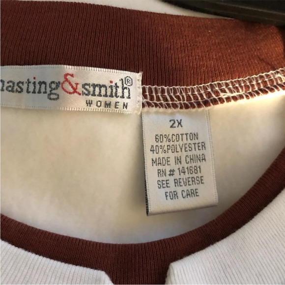 HASTING & SMITH WOMEN'S PLUS SIZE 1X,2X SWEATER WHITE EMBROIDERED PUMPKIN DESIGN - Picture 8 of 9